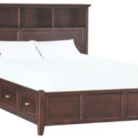 Whittier McKenzie Bookcase Storage Bed, full size, Caffe finish