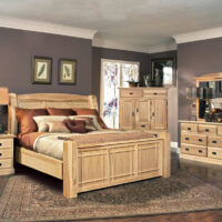 A America Solid Hickory Amish-highlands-Panel-Bed