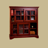 4 door bookcase with sliding doors 144