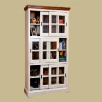 146 Louver 6 Door Sliding Door Bookcase