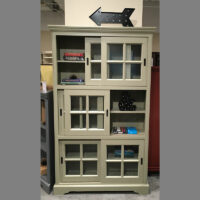 146 Louver 6 Door Sliding Door Bookcase